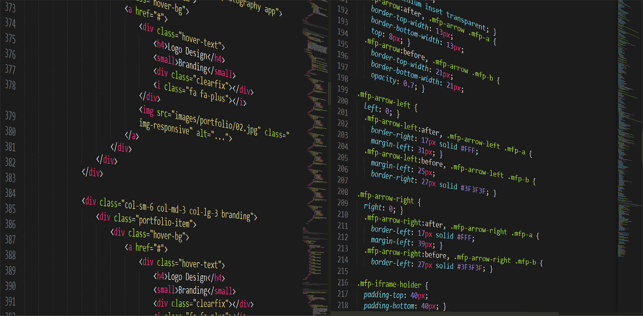 Exemplo de código de programação