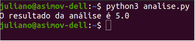 Resultado da execução do script analise.py após modificações